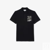 Мужское поло Lacoste с контрастным принтом фото 5