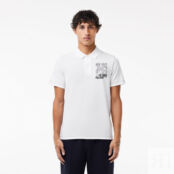 Мужское поло Lacoste с контрастным принтом фото 1
