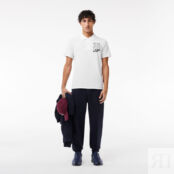 Мужское поло Lacoste с контрастным принтом фото 4