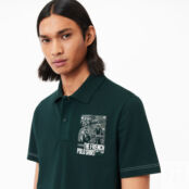 Мужское поло Lacoste с контрастным принтом фото 3