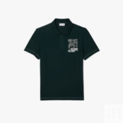 Мужское поло Lacoste с контрастным принтом фото 5