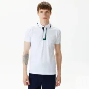 Мужское поло Lacoste с контрастным воротом фото 1