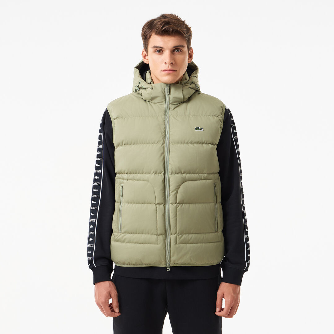 Мужской утеплённый жилет Lacoste с капюшоном фото 1