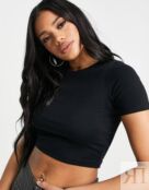 Черная облегающая футболка ASOS DESIGN 118674014 фото 1