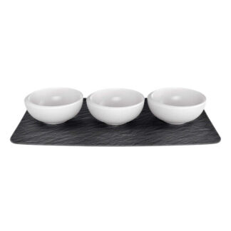 Villeroy & Boch Набор пиал с прямоугольной тарелкой 4 предмета NewMoon Vill