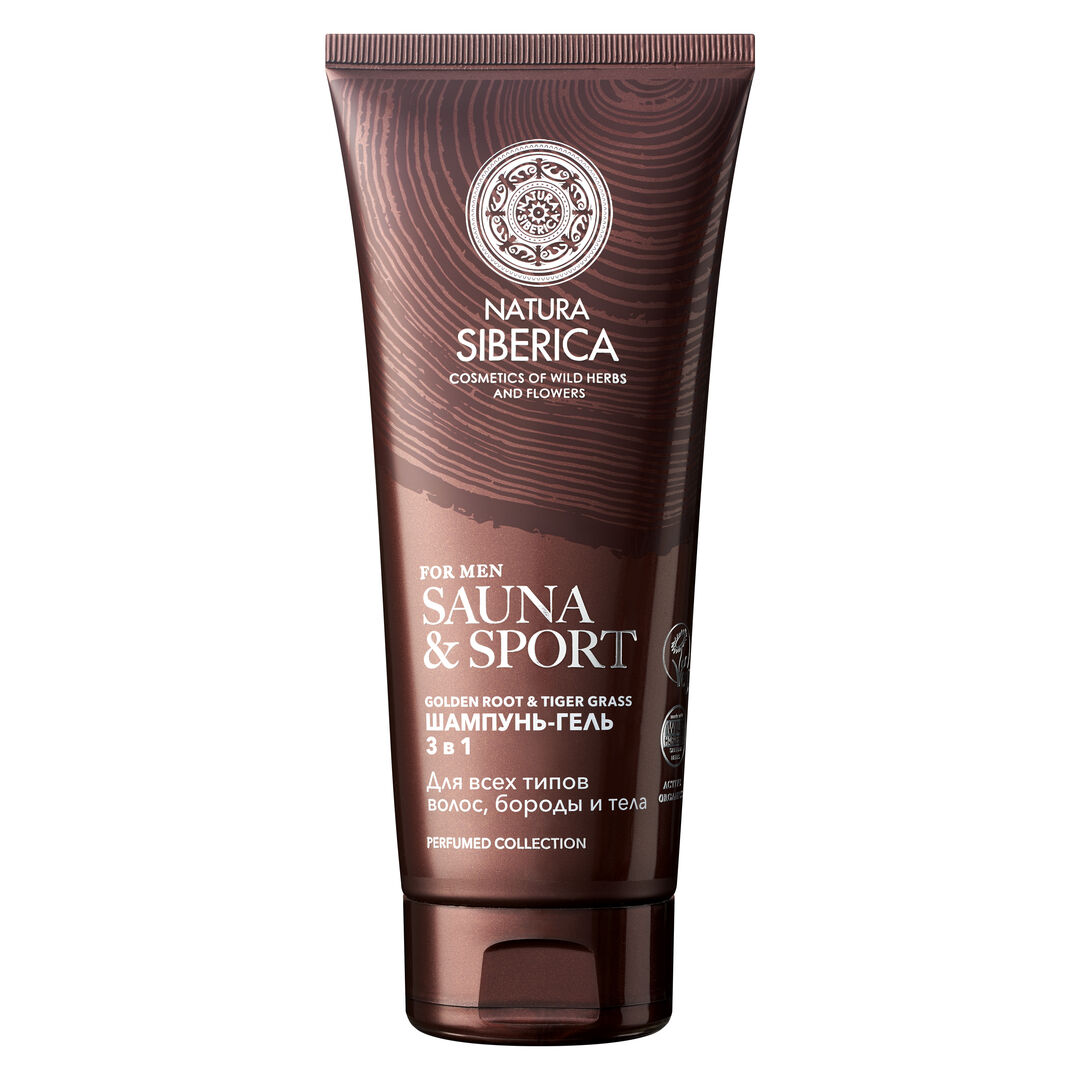 Мужской шампунь-гель для волос, бороды и тела Sauna & Sport Natura Siberica фото 1