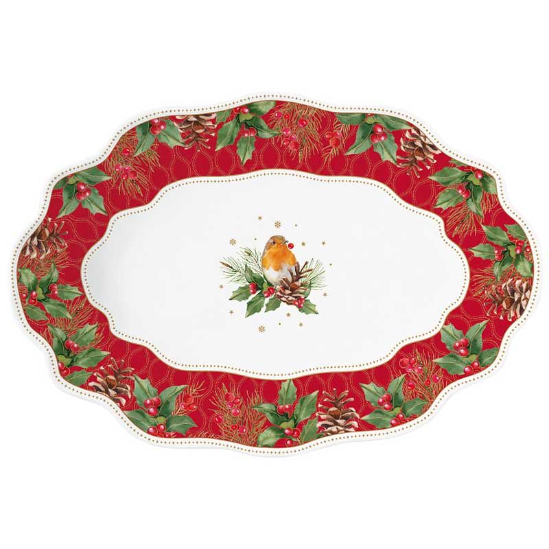 Блюдо овальное Easy Life Christmas Berries в подарочной упаковке EL-R1488/CHBE фото 1