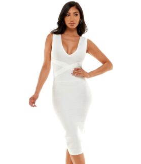 Платье Bebe, Bandage Midi Dress