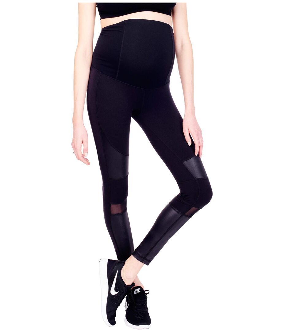 Леггинсы Ingrid & Isabel, Maternity Active Moto Leggings 9427824 | Jet Black фото 1